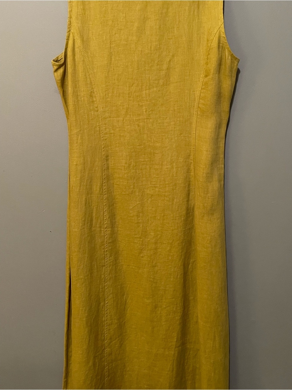 NWT Madewell Mustard Linen Blend Button Front Midi Dress 6 - Picture 10 of 14